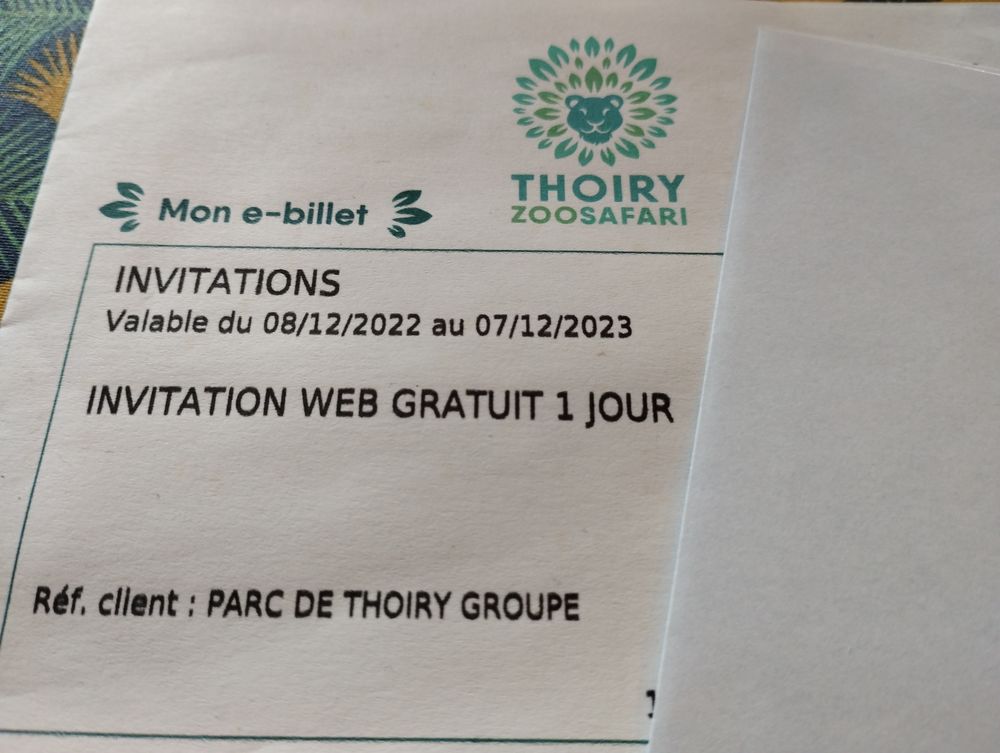 Place zoo de thoiry Billetterie