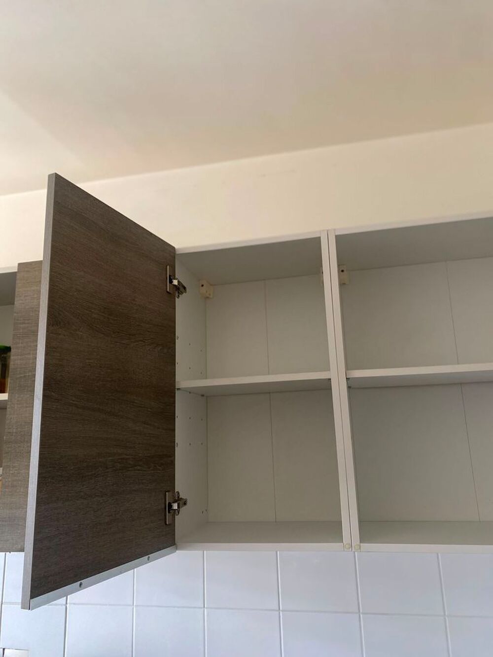 Lot meuble haut de cuisine effet bois gris marron Meubles