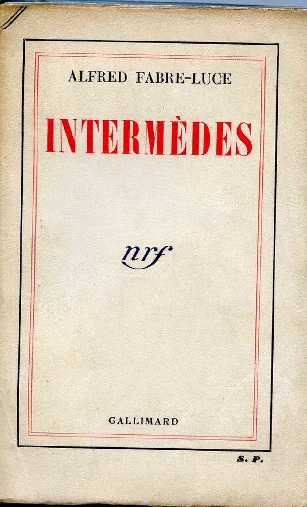 INTERM&Egrave;DES - Alfred Favre-Luce, Livres et BD