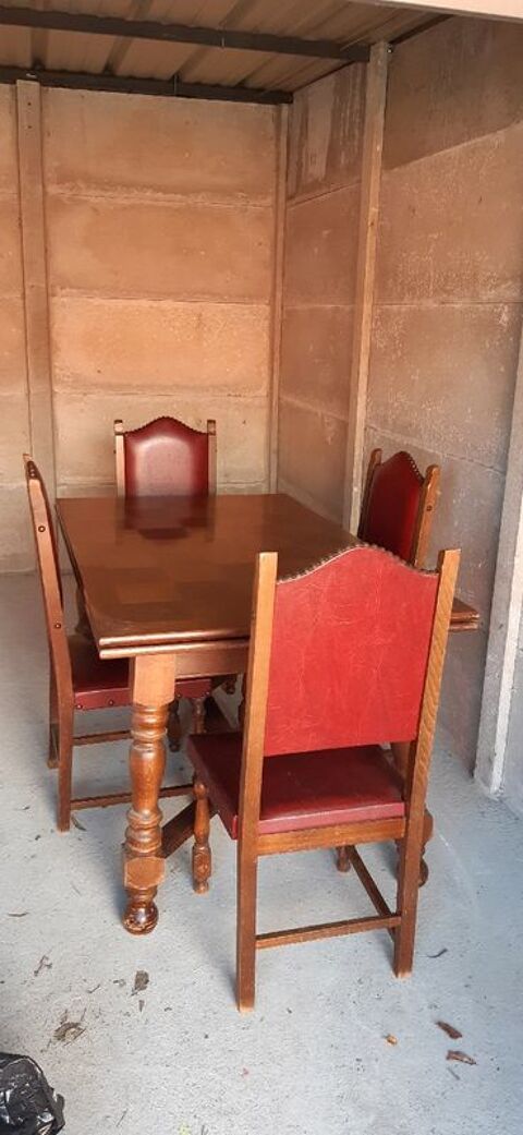 Table de salle  manger + 4 chaises anciennes / d'poque 40 Billy-Berclau (62)
