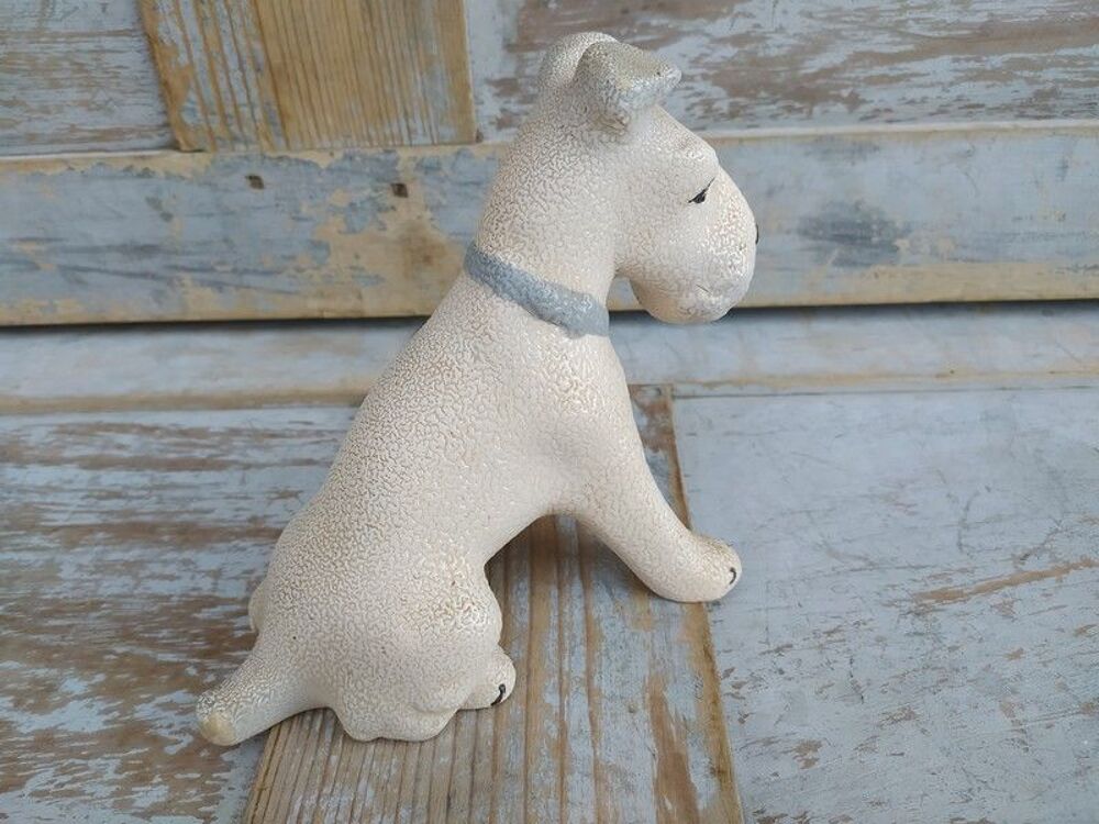 Chien Fox Terrier C&eacute;ramique Fa&iuml;ence &Eacute;mail Crisp&eacute; Art D&eacute;co 