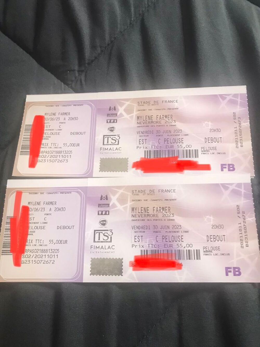 2 billets concert Myl&egrave;ne Farmer stade de France Billetterie