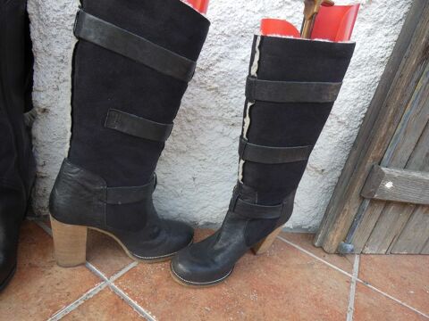 Bottes T. 39 cuir & peau, fourr�es 45 Courdimanche-sur-Essonne (91)