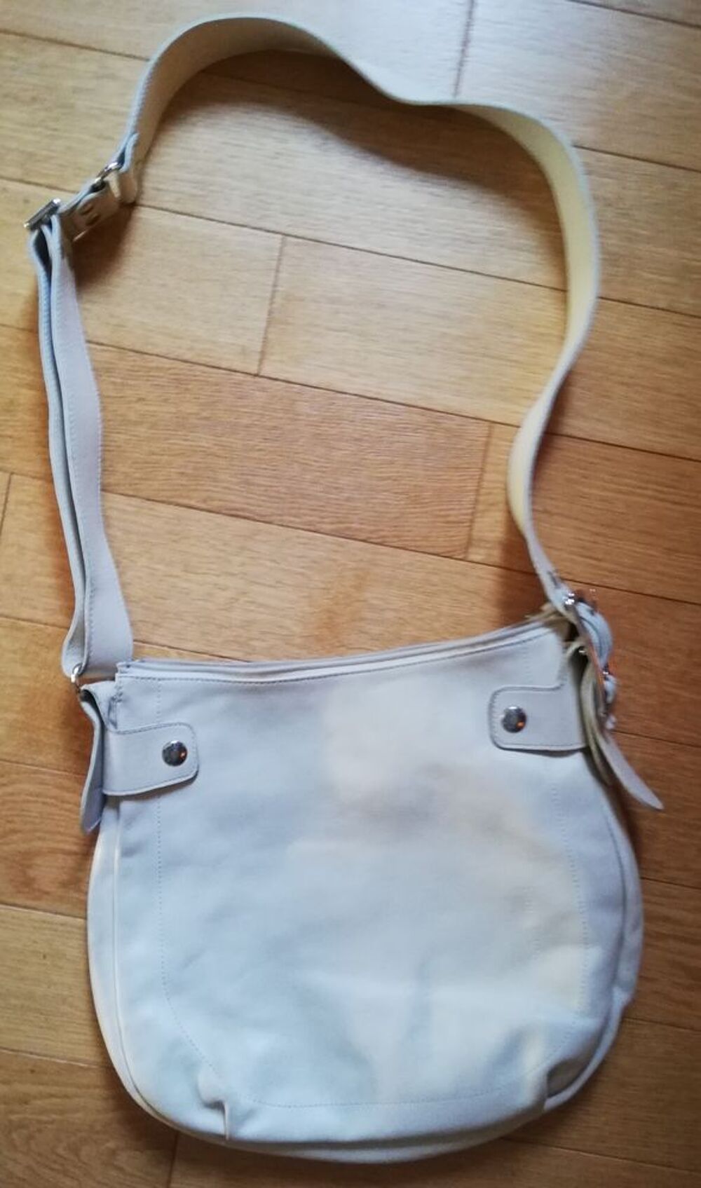 Beau sac beige en cuir TEXIER Maroquinerie