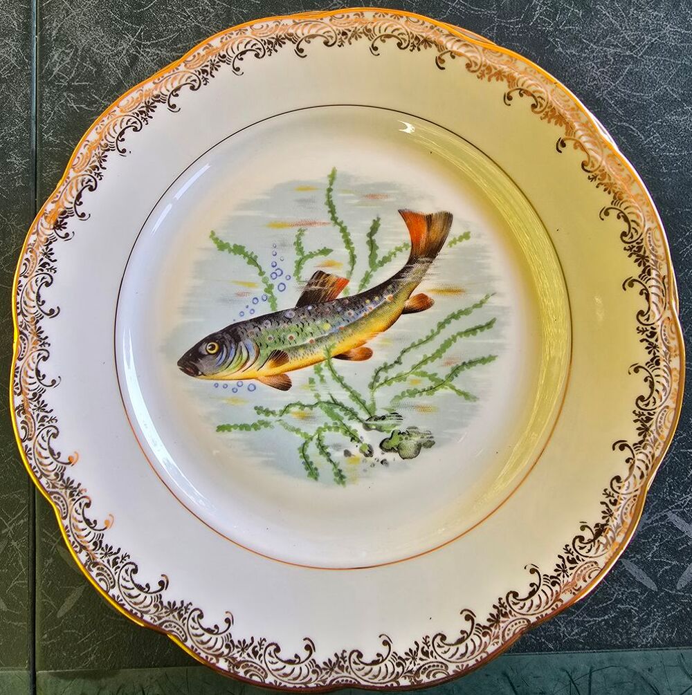 Service &agrave; poisson en porcelaine 1950 Cuisine