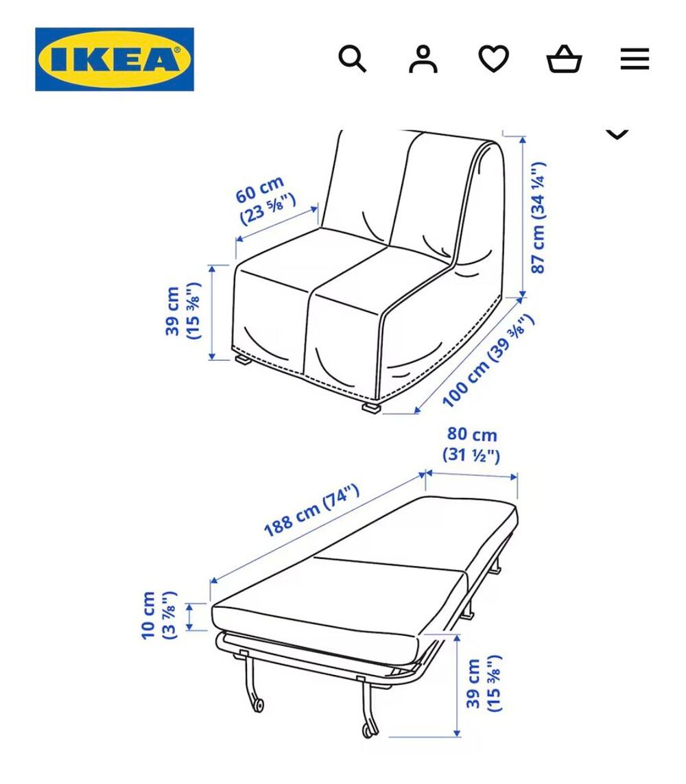 Chauffeuse convertible ikea Meubles
