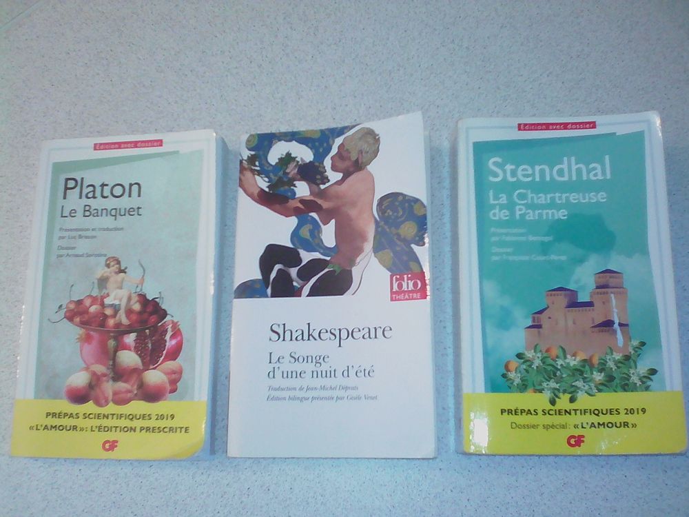 3 livres sur l'Amour de SHAKESPEARE STENDHAL PLATON Miroton Livres et BD