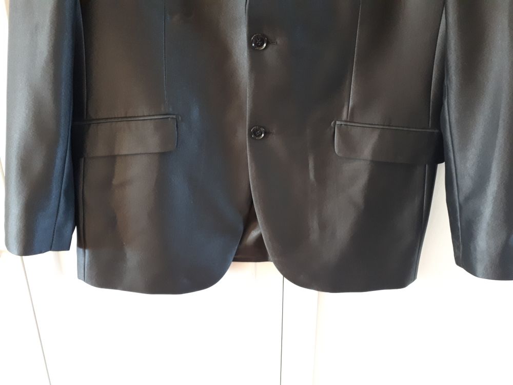 Costume noir satin&eacute; MARCO BELLI - 56/48 - EXCELLENT &Eacute;TAT Vtements
