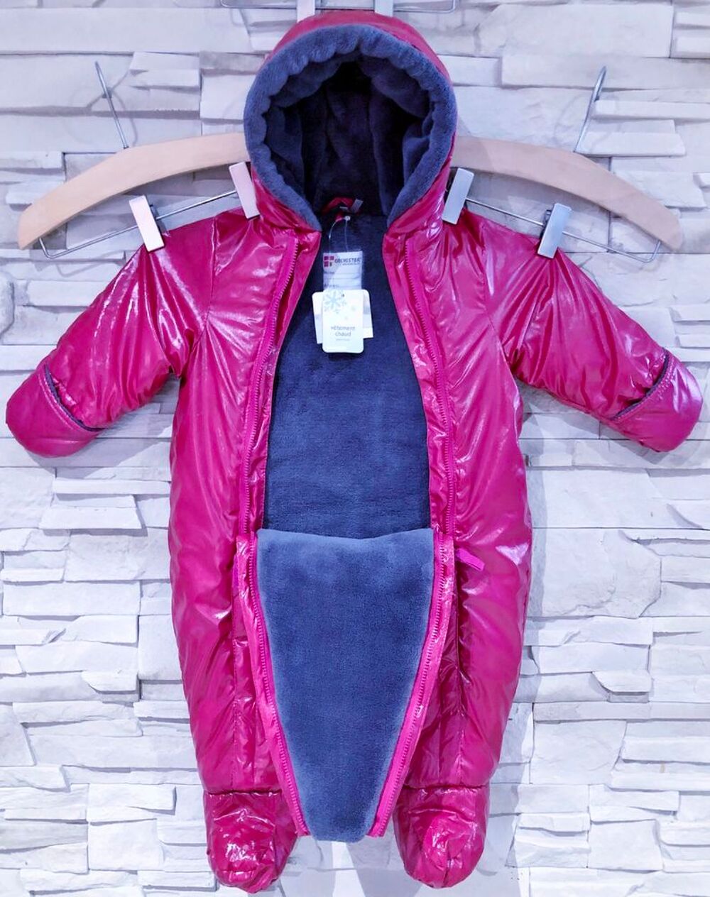 ORCHESTRA - COMBINAISON FROID ROSE M&Eacute;TALLIS&Eacute; MOTIF OISEAUX Vêtements enfants