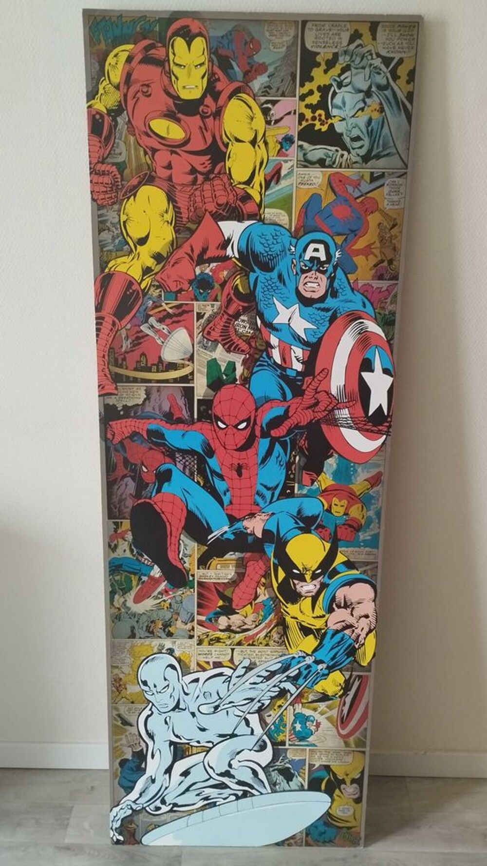 Grand Panneau : Marvel Comics . 1938 ( &agrave; l'origine Timely Publication Puis Timely Comics ) fondateur Martin Goodman . dimension 53 x 158 cm d&eacute;coration Décoration