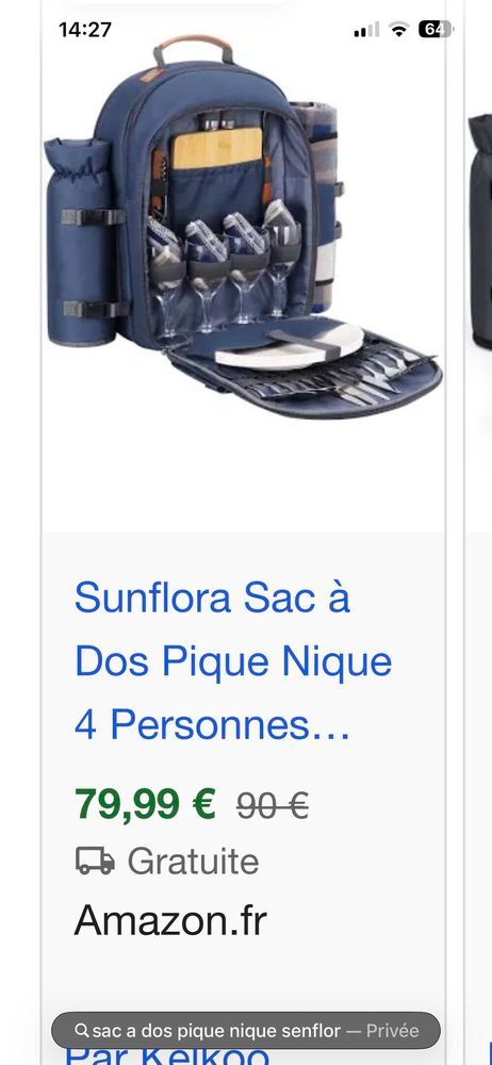50 € Senflora Sac &agrave; Dos de Pique-Nique isotherme thermique Sports