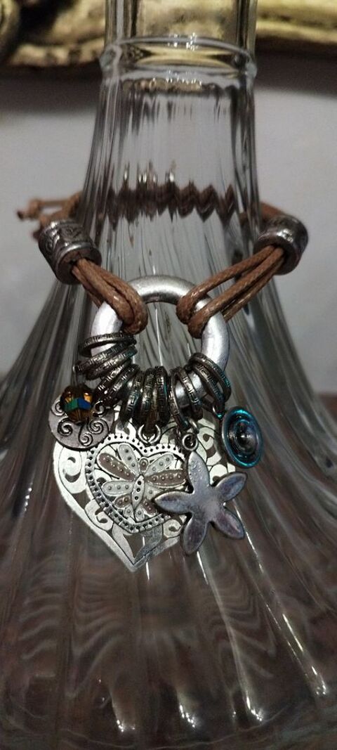 Bracelet m�tal NH2 argent� extensible gr�ce � un anneau 7 �cuisses (71)