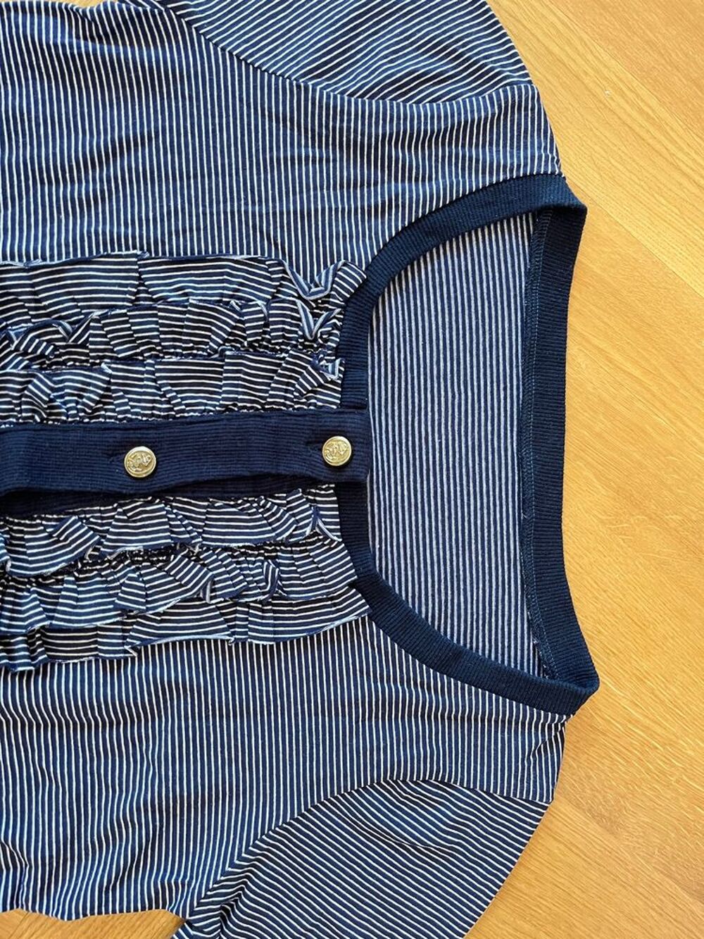 Chemisier ''CAMA&Iuml;EU'' T.38/40, Rayures Marine Vêtements