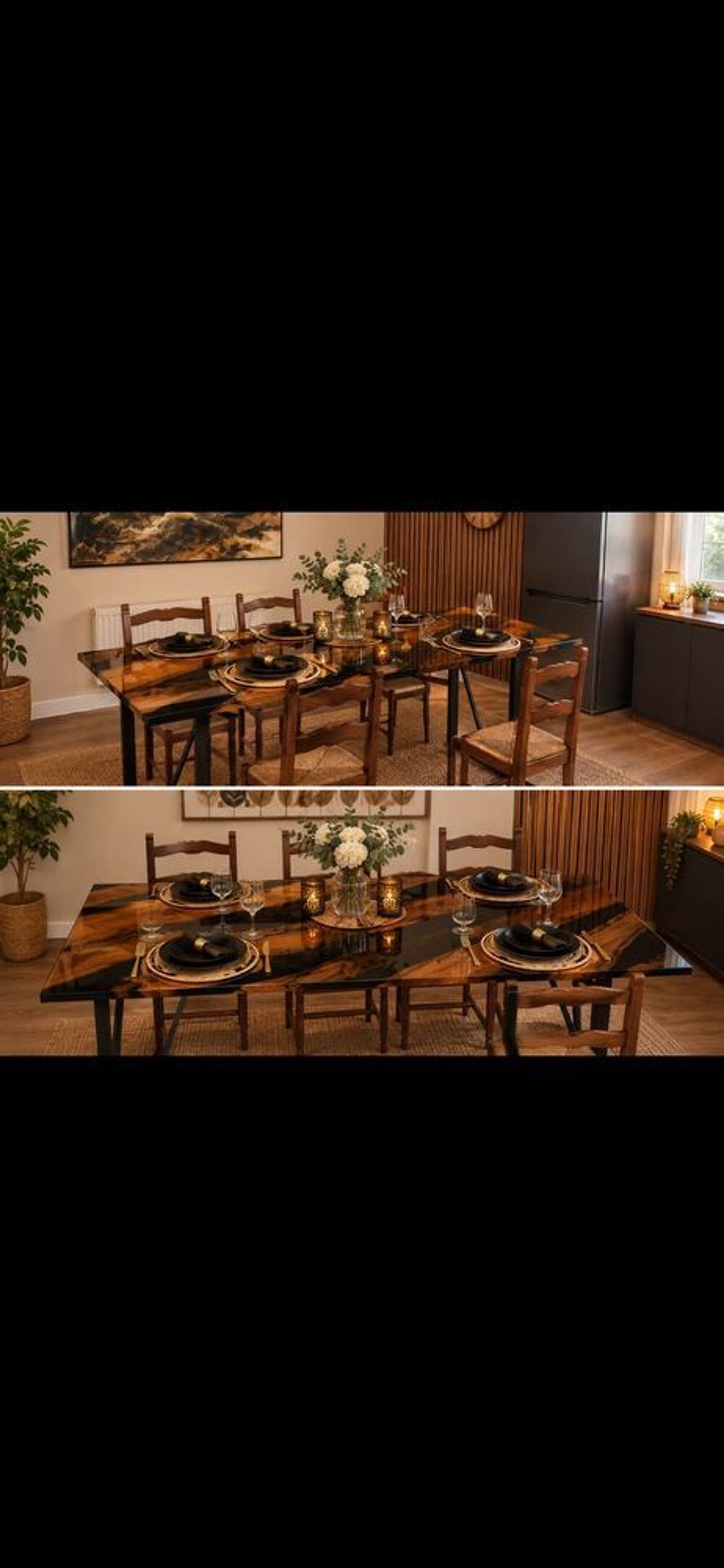 table luxe r&eacute;sine &eacute;poxy ch&ecirc;ne Décoration