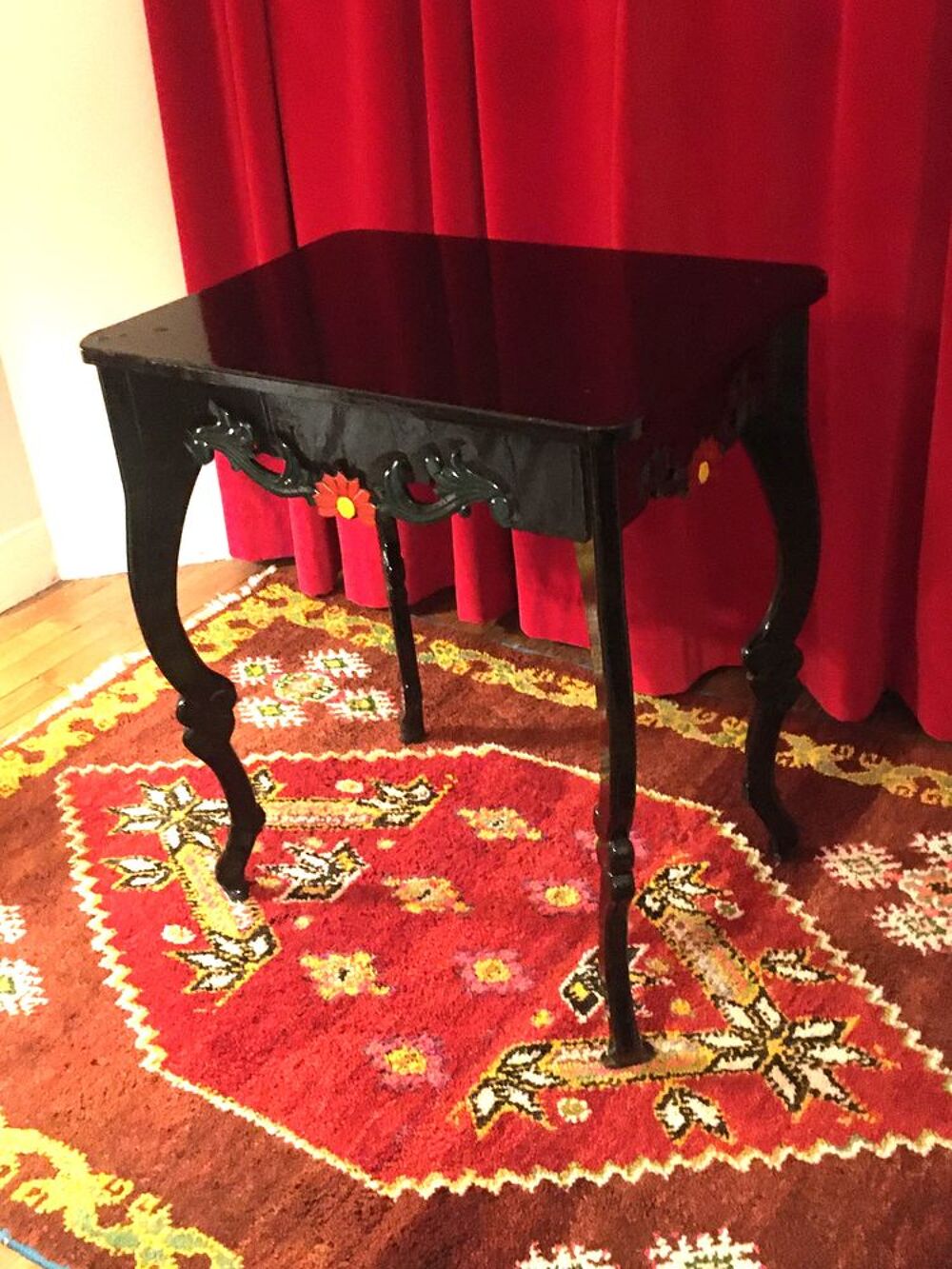Console laqu&eacute;e noire Meubles