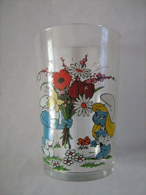 VERRE A MOUTARDE PUBLICITAIRE DECORE BD TV SCHROUMPF OFFRANT 3 Brest (29)