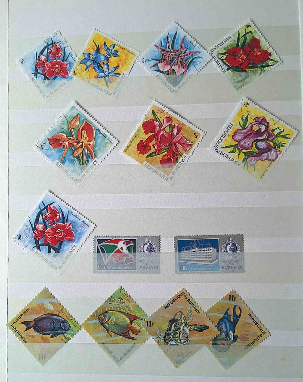 S&eacute;rie de timbres de collection du Burundi 