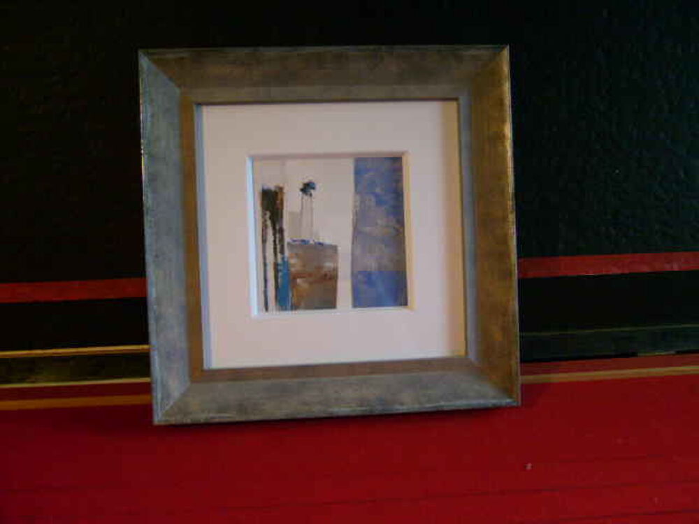 Cadre carr&eacute; gris avec reproduction de toile Décoration