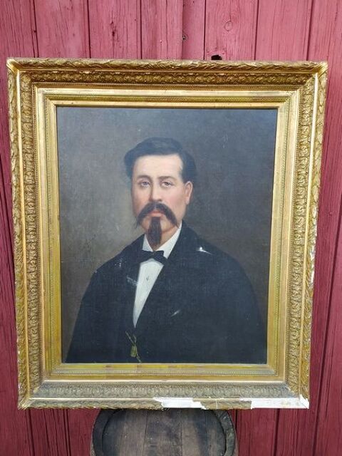 Tableau XIX�me Portrait d'Homme Sign� et Dat� 1875. 500 Loches (37)