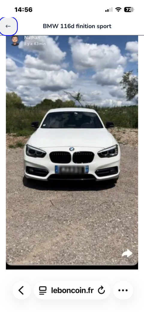 BMW Série 1 116d 116 ch Sport 2018 occasion Puttelange-aux-Lacs 57510