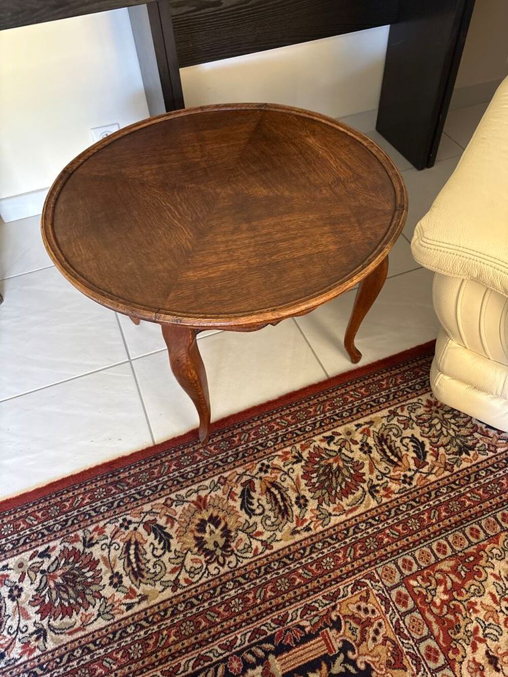 Table basse ovale de style Louis XV, fabrication artisanale Meubles