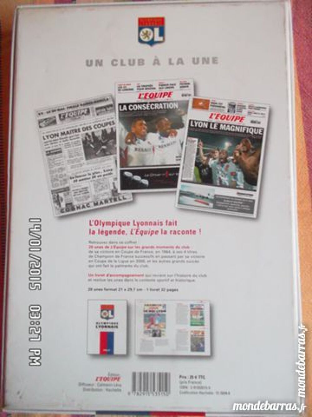 coffret lyon l'&eacute;quipe*juste 5e*kiki60230 Livres et BD
