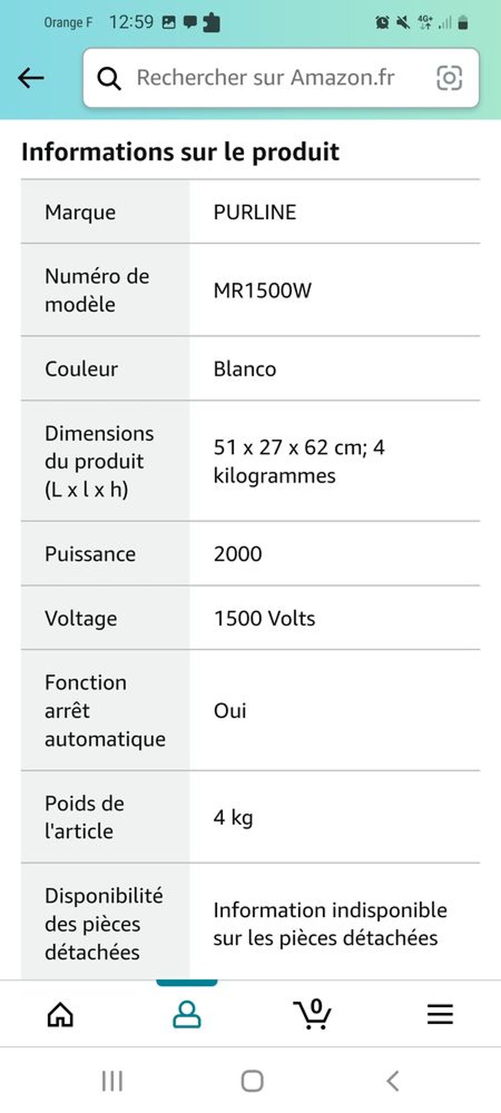 Radiateur &eacute;lectrique basse consommation 1500W Electroménager