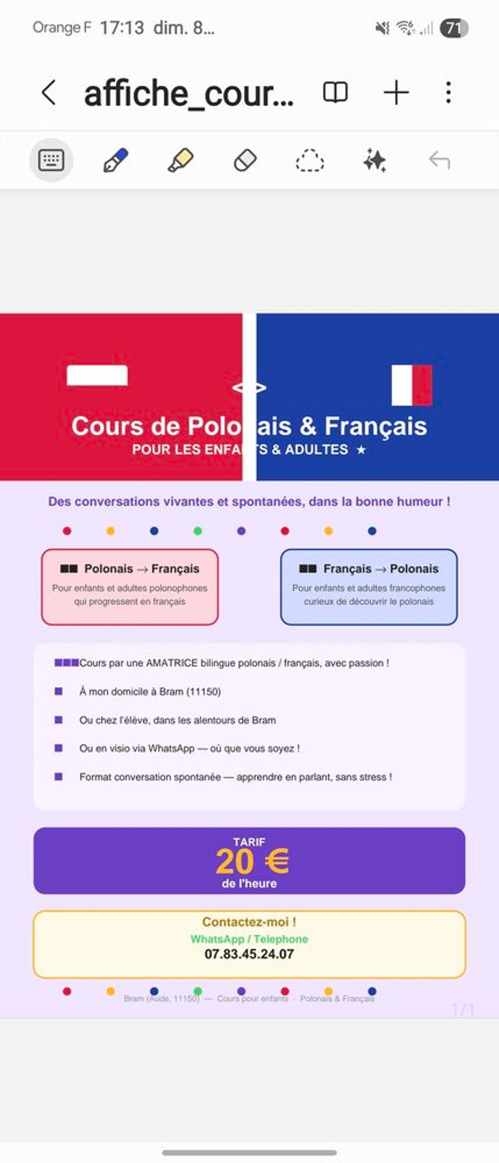  COURS FRANCO-POLONAIS 