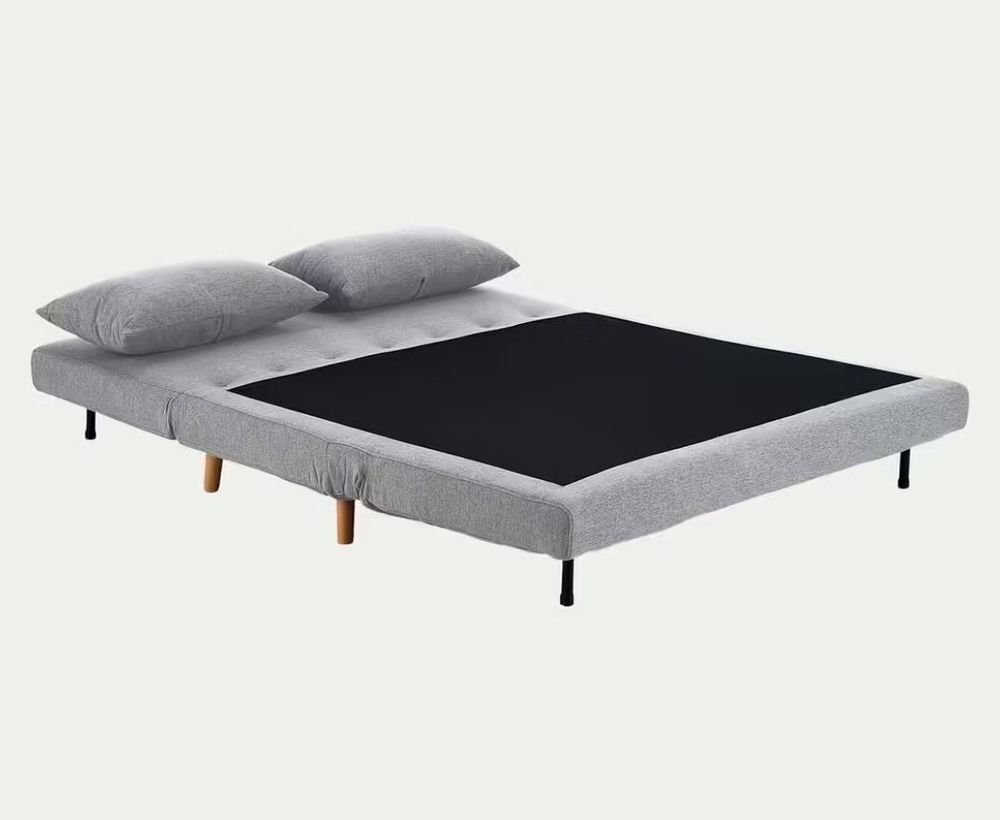 Canap&eacute; convertible 2 places en tissu gris Meubles
