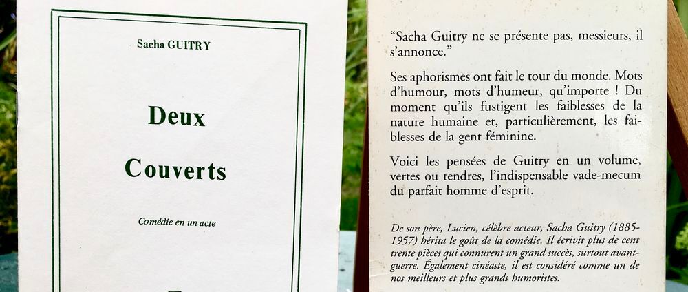 Sacha Guitry; 2 livres: Deux couverts /Les femmes et l'amour Livres et BD