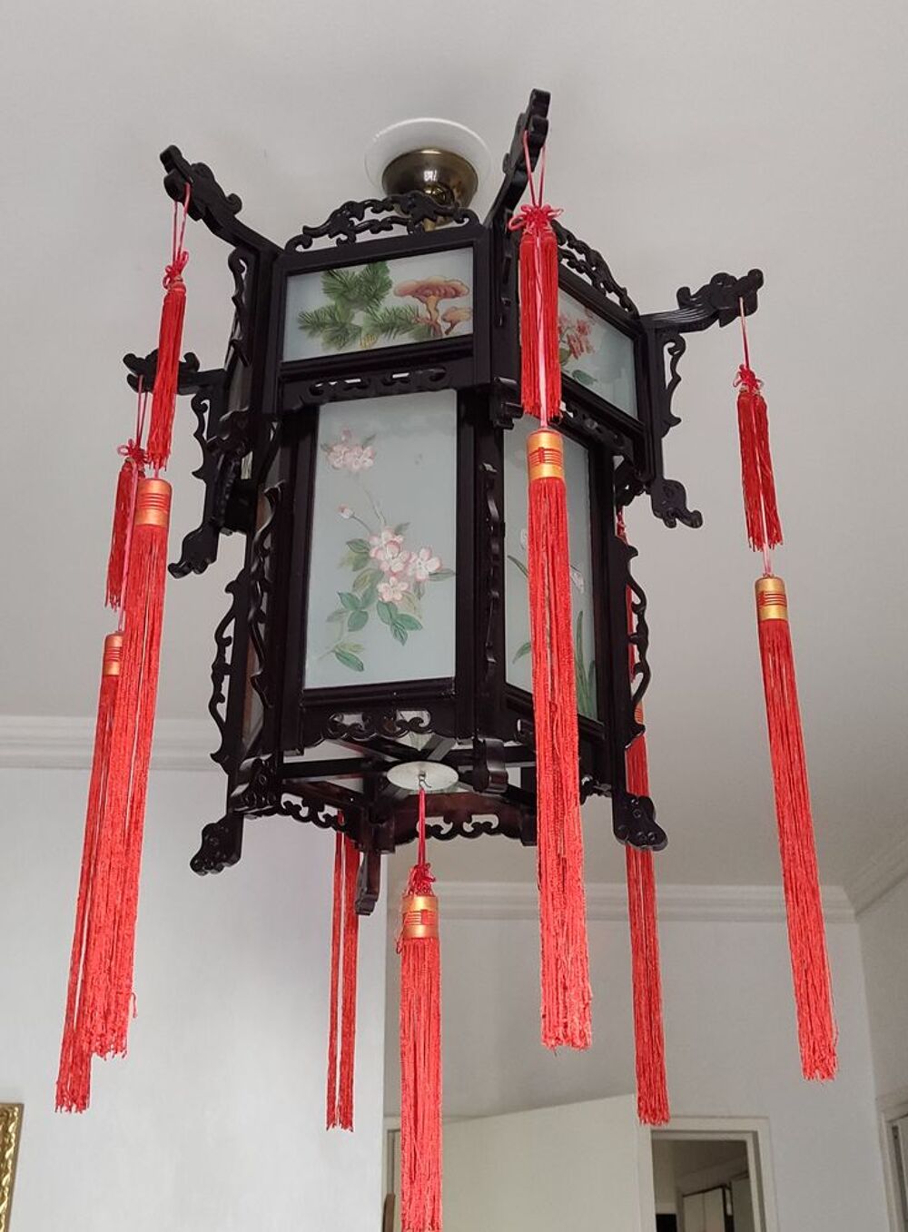 superbe lustre chinois peint &agrave; la main Décoration