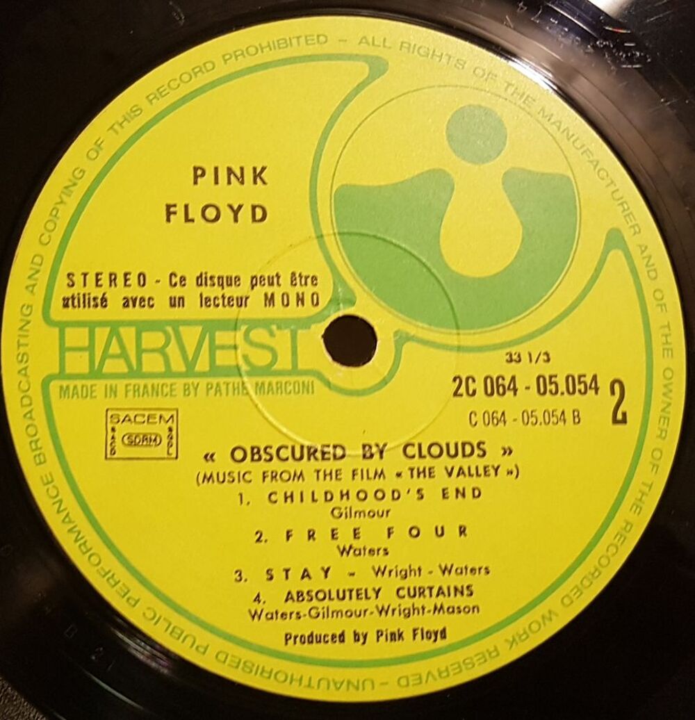 33T Pink Floyd: Obscured By Clouds CD et vinyles