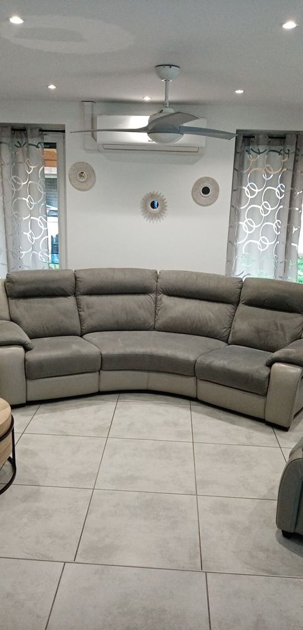 Canap&eacute; relax + fauteuil fixe Cuir Center Meubles