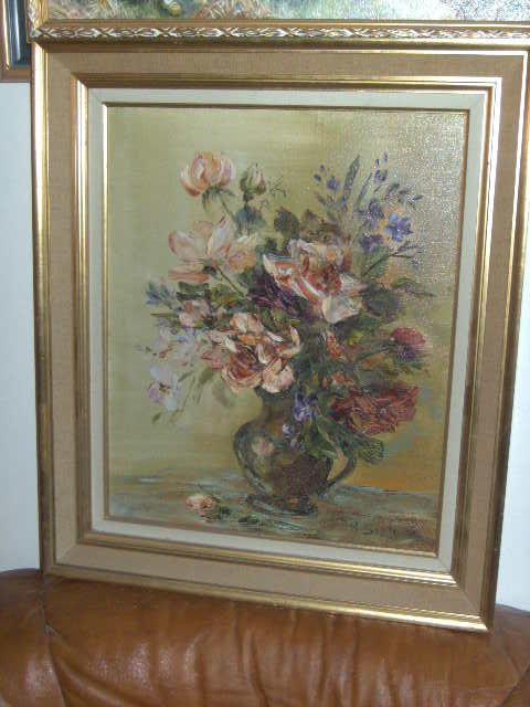 Marie Sistrier 1908-1992 Huiles sur toile Bouquet de Fleurs  120 Doullens (80)