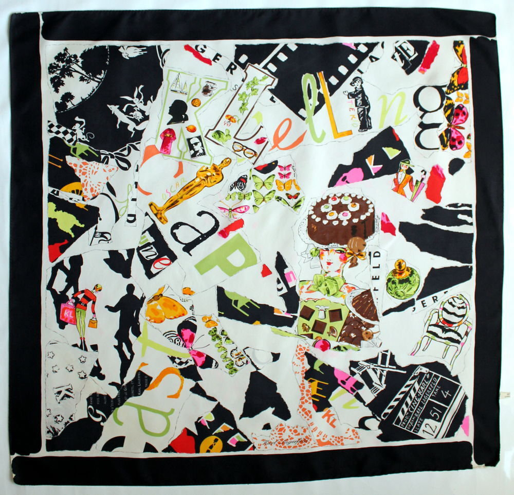 Foulard soie Sun Moon KARL LAGERFELD 1994 Vêtements