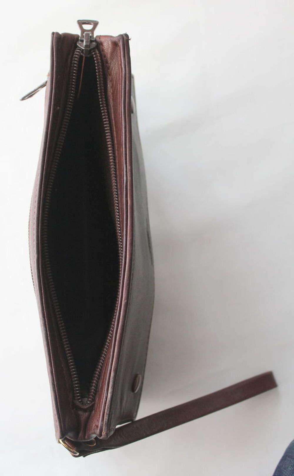 AIR FRANCE vintage pochette en cuir marron 