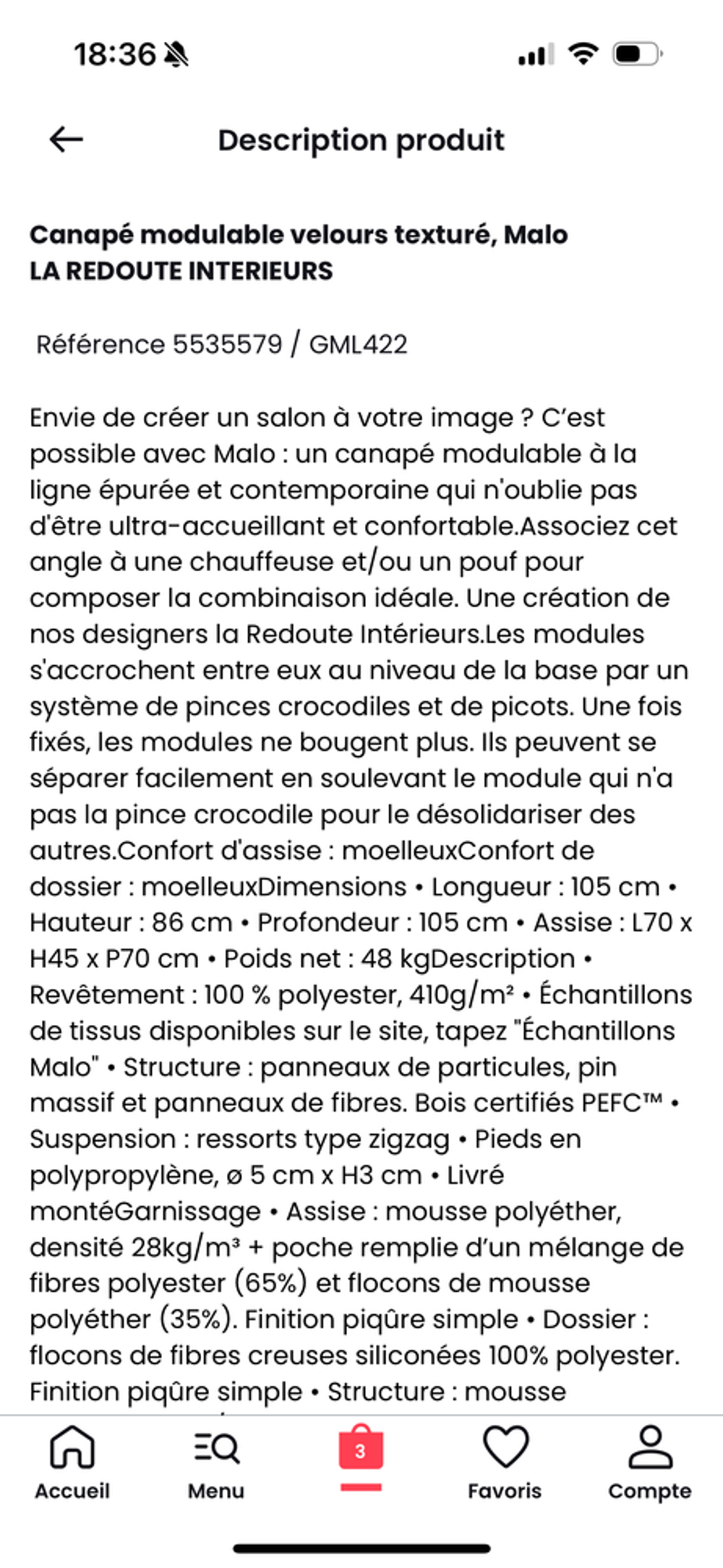 Canap&eacute; NEUF Meubles
