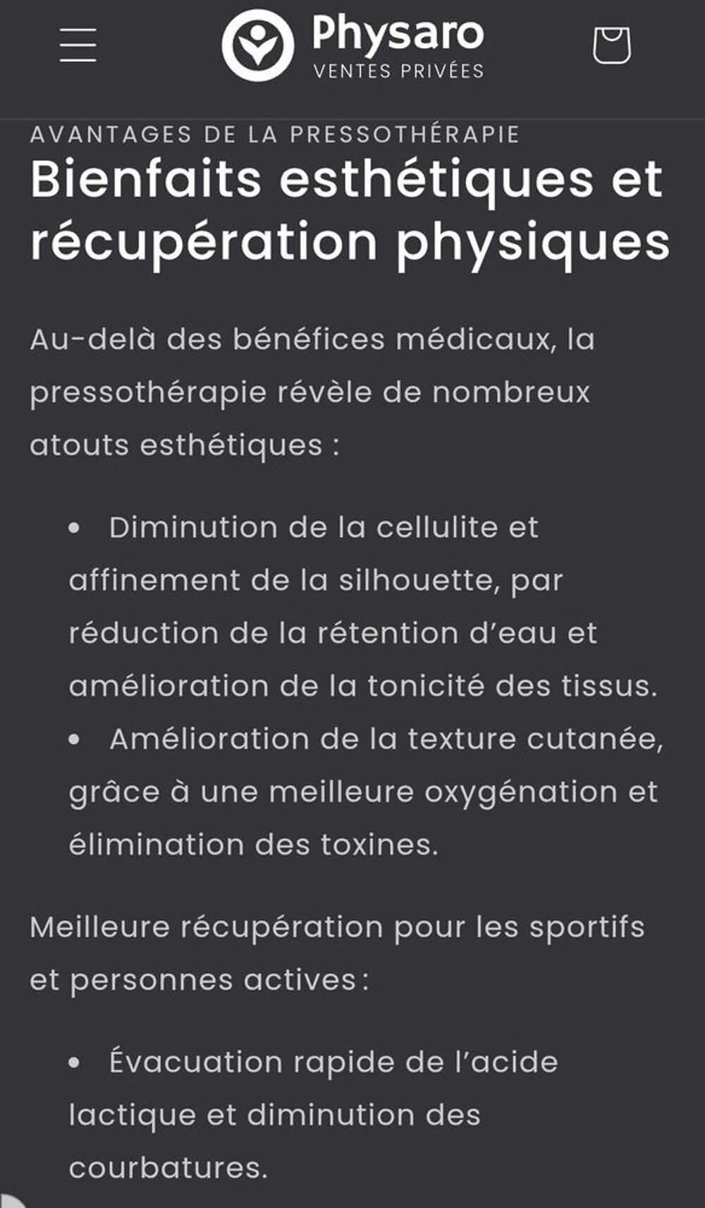 Pressoth&eacute;rapie professionnel Physaro Sports