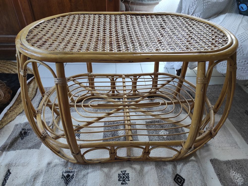 Table basse osier Vintage Meubles