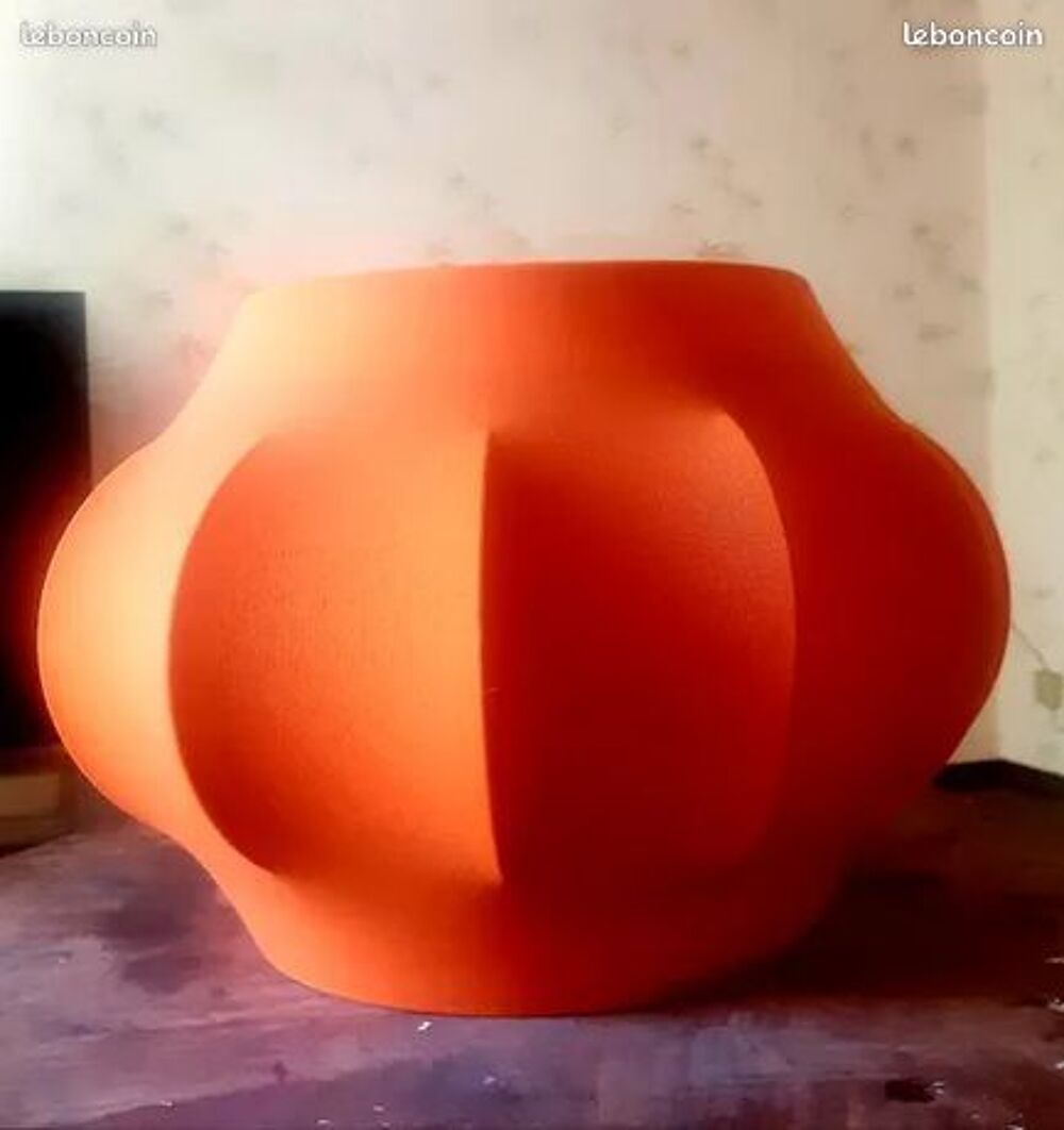 Abat-jour Orange -Vintage l'ann&eacute;e 70 Décoration