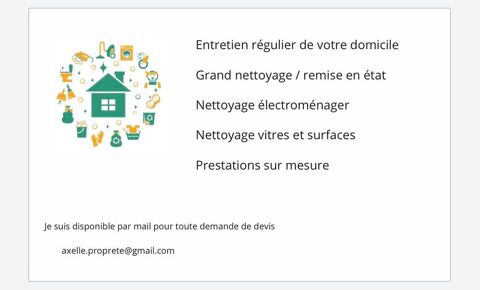 Prestations de m&eacute;nage &agrave;   domicile 20 44530 Guenrouet