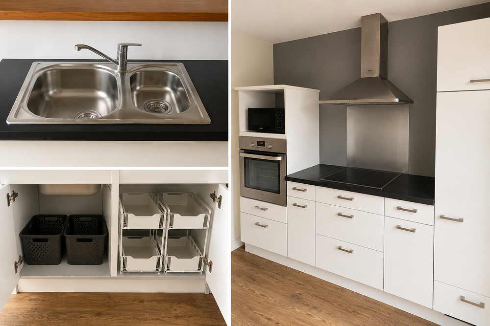 CUISINE &Eacute;QUIP&Eacute;E COMPL&Egrave;TE AVEC &Icirc;LOT CENTRAL ? &Eacute;LECTROM&Eacute;NAGER Cuisine