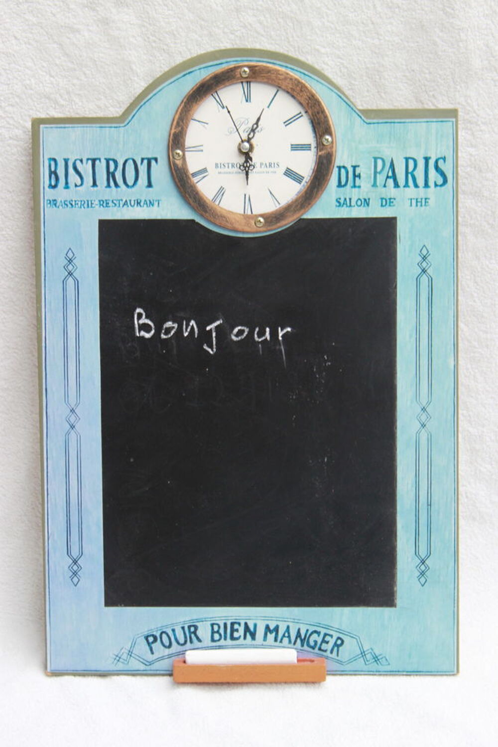 Tableau ardoise avec horloge Dcoration