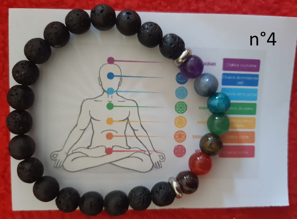 BRACELET 7 CHAKRAS Pierres Naturelles - Pierres de 8mm Bijoux et montres