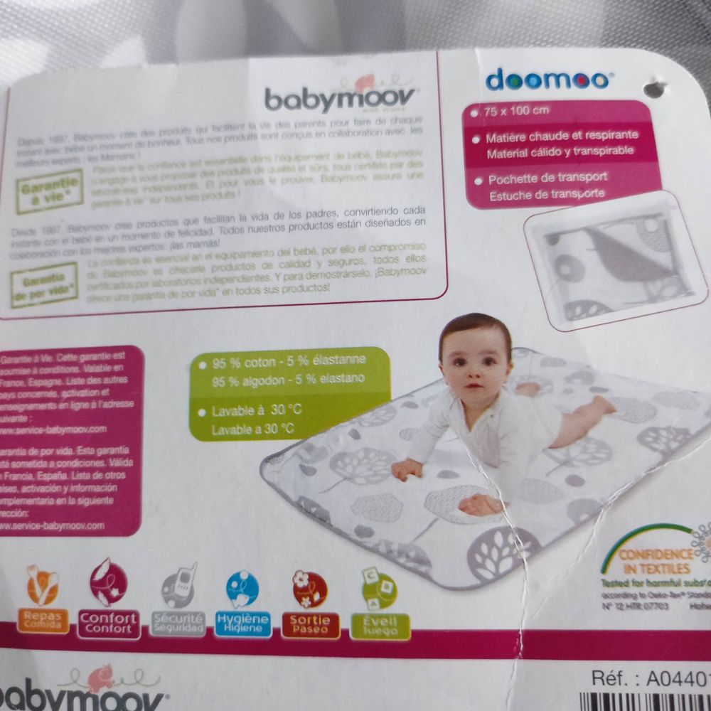 BABYMOV Couverture Manta BLANC/GRIS Puériculture