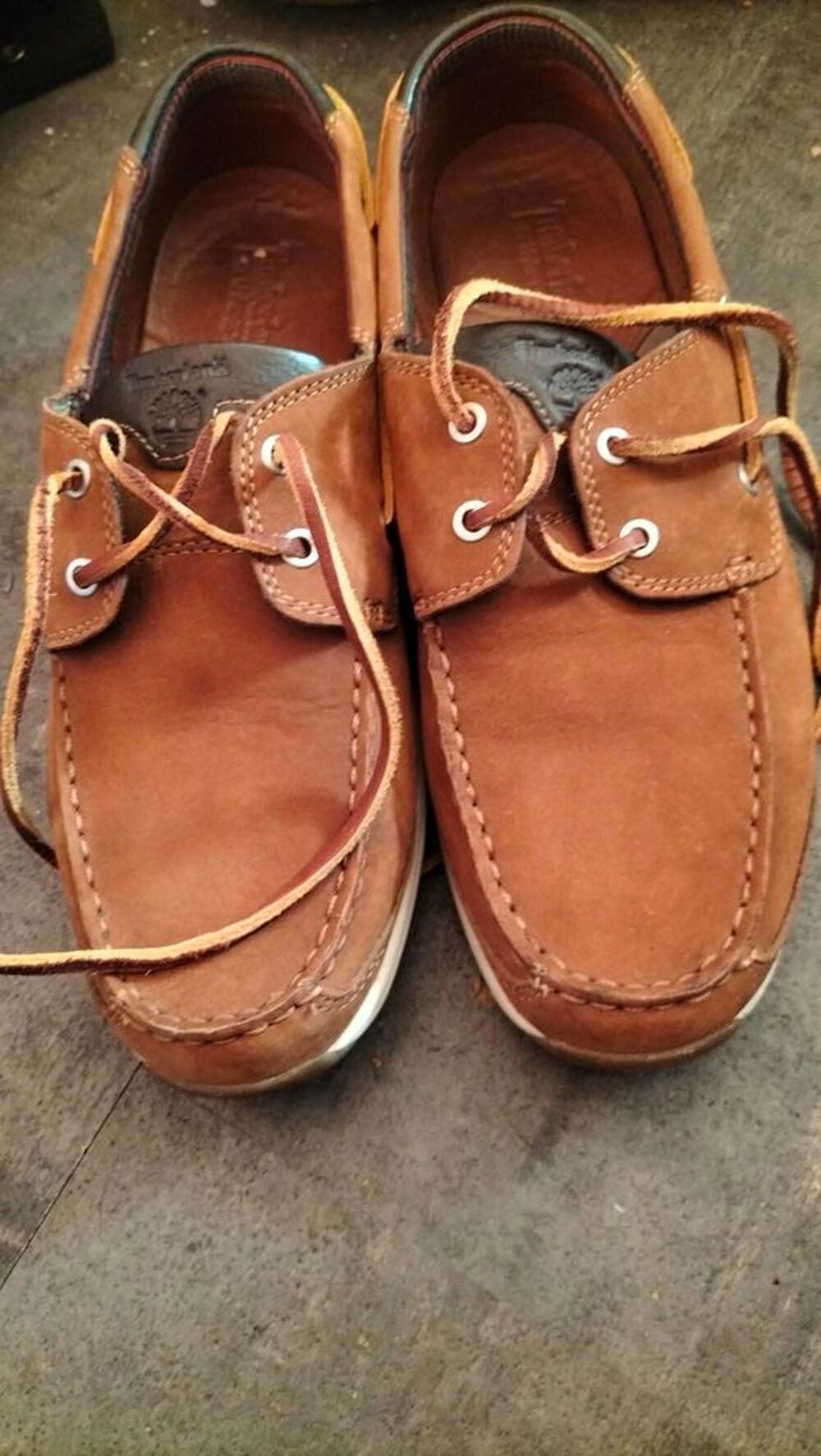 Mocassins a lacets cuir Timberland pointure 43.5 tr&egrave;s bon &eacute;t Chaussures