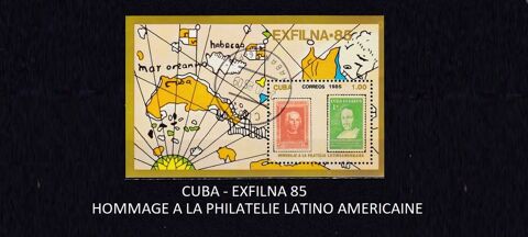 Bloc de CUBA de 1985  EXFILNA 85  1 Les Églisottes-et-Chalaures (33)