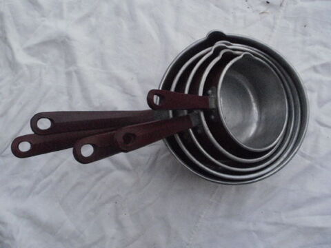 S�rie de 5 casseroles anciennes cuivre alu, MARQUE DAB 50 Montauban (82)