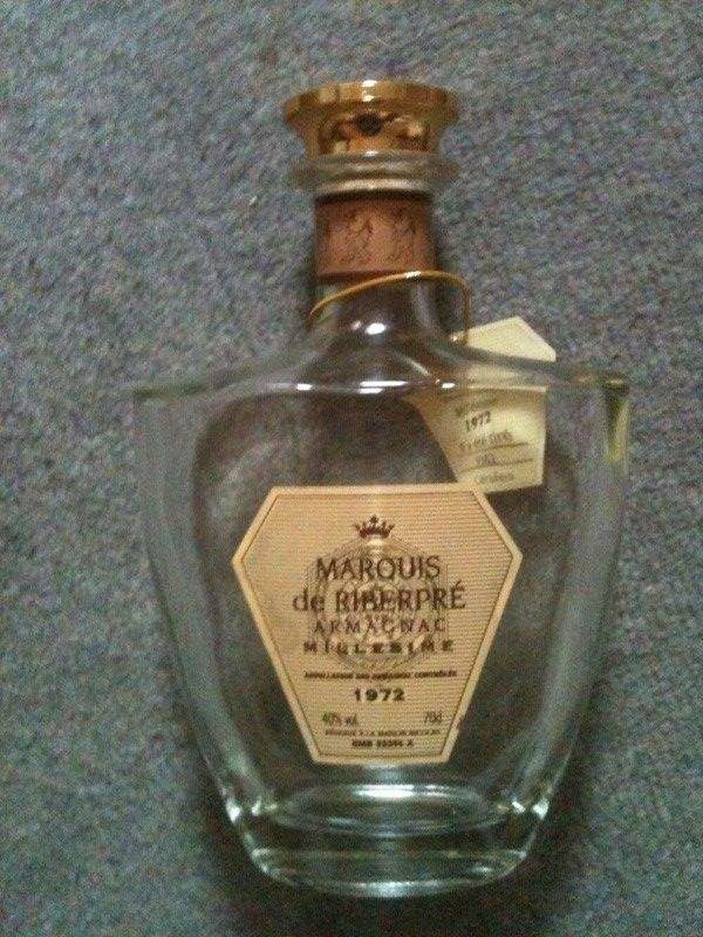 Bouteille carafe vide Armagnac Marquis de Riberpr&eacute; 70 cl Cuisine