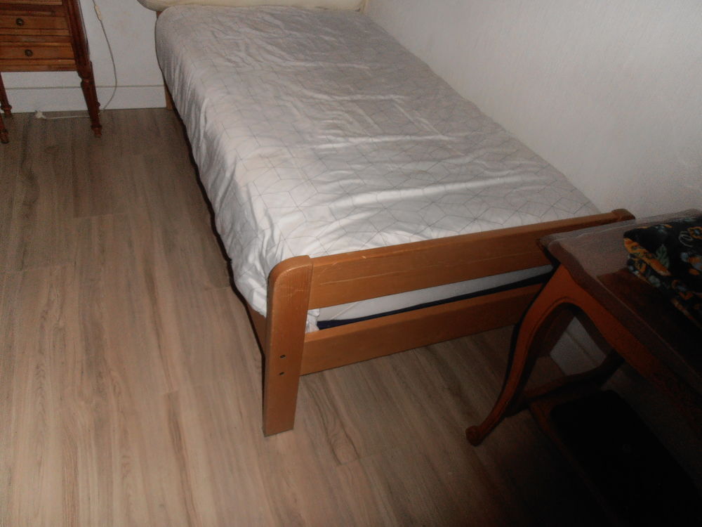 lit complet 90/190 ossature bois pin Meubles